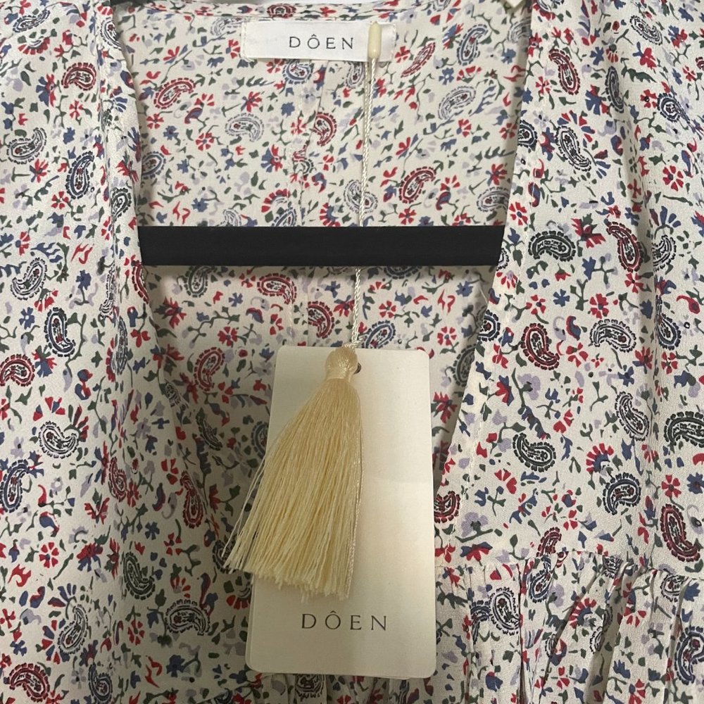 DOEN Savona Paisley Silk Blouse - S - Picture 2 of 4